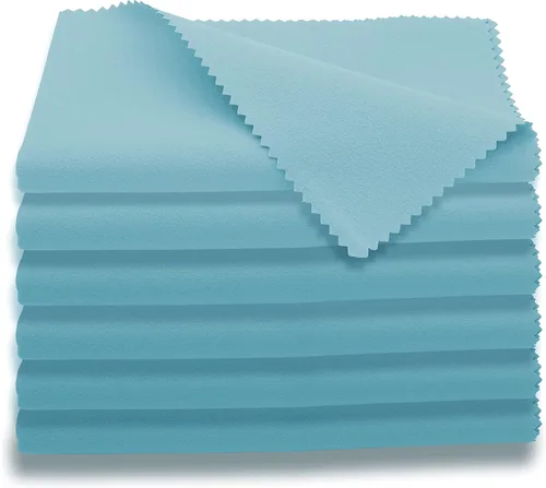 AAwipes Paños de limpieza para violín de microfibra (paquete de 6 paños de 12 x 12 pulgadas, azul) Paños de limpieza de felpa para instrumentos
