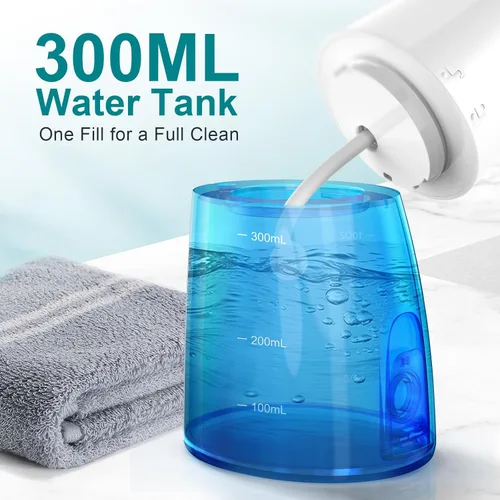 Vista 9 de Nicefeel - Hilo dental de agua recargable con carga rápida, limpiador de dientes inalámbrico, 3 modos, irrigador bucal portátil, IPX7 impermeable