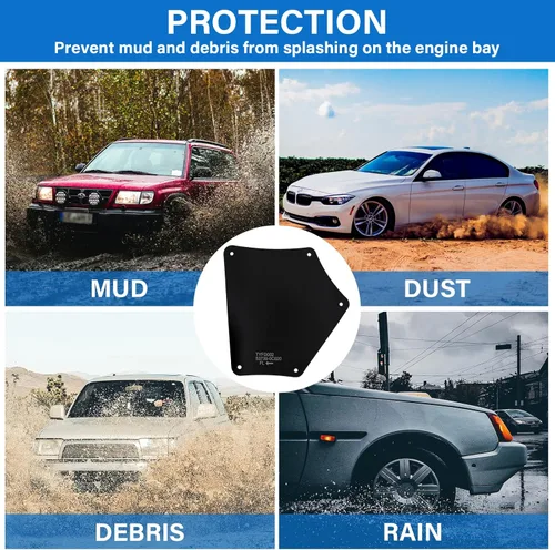 Vista 4 de Tutor Auto Protectores de Guardabarros contra Salpicaduras con Clips Compatibles con Toyota Tundra Sequoia 2007-2020 - Reemplaza 537370C030