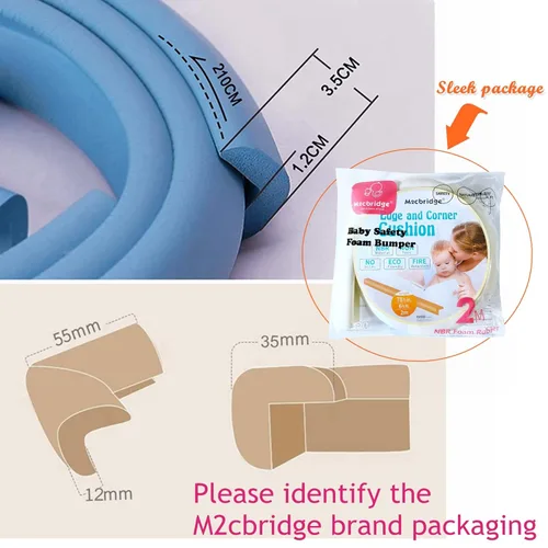 Vista 3 de M2cbridge Protectores de espuma extra gruesos en forma de L para muebles (color negro (borde de 13.1 pies + 4 esquinas)