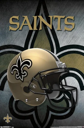 Vista 8 de Trends International NFL New Orleans Saints - Póster de pared con casco 16, 14.725 x 22.375 pulgadas, versión enmarcada de madera de granero