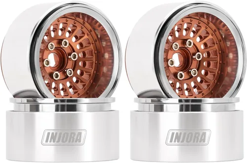 Vista 8 de INJORA Turbine 1.9" Beadlock Llanta de rueda Offset -0.394 in Rueda de aluminio para SCX10 Pro TRX4 VS4-10 Gen8 1/10 RC Crawler Car (negro)