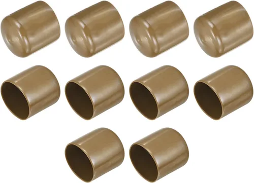 Vista 243 de uxcell 10 tapas de goma para extremos de 0.591 in de identificación, tapa de extremo redondo, protectores de rosca de tornillo, color negro