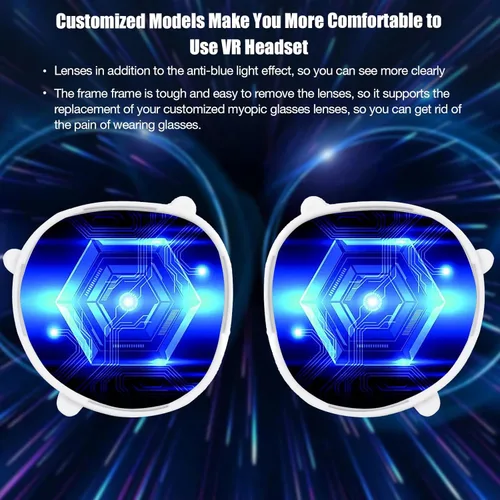 Vista 4 de OOAVR Anti-Blue Light Glasses for Oculus Quest 2,Accessories with Magnetic Alloy Frame and Blue Light-Blocking Lenses,Support The Replacement of