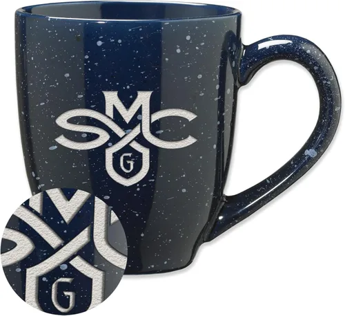 Vista 490 de Rico Industries NCAA Saint Joseph's (PA) Hawks Logo Principal Color Marrón 16 oz Logotipo del Equipo de Color Láser Grabado en Cerámica Moteada Taza