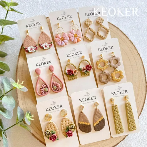 Vista 6 de KEOKER Rodillo de textura de arcilla polimérica, rodillo de arcilla polimérica para hacer aretes, como hojas de textura de arcilla polimérica, gran