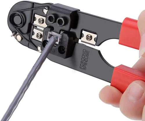 Vista 6 de Herramienta de crimpado de red, crimpadora modular, kit de herramientas de alambre de red de alta seguridad, cables de red de corte y tira El mejor