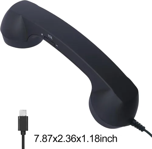 Vista 6 de 2026 New Retro Phone Handset for iPhone, Type-C Retro Telephone Wired Handsets Style Landline Handle Receiver for Cell Mobile Video Conferences