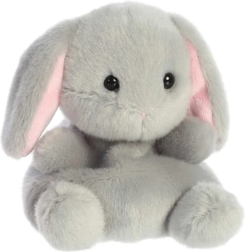 Vista 3 de Aurora® Adorable Palm Pals™ Pebbles Bunny™ - Juego de bolsillo - Diversión coleccionable - Gris 5 pulgadas