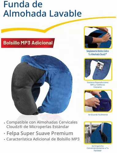Vista 5 de Funda para almohada Cloudz, Poliéster & Mezcla de poliéster, Azul, Estándar