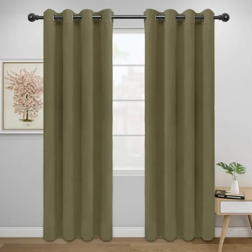 Vista 712 de Easy-Going - Cortinas opacas para dormitorio, aislamiento térmico sólido con ojales, cortinas de ventana para reducción de ruido, cortinas