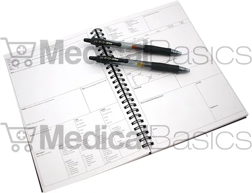 Vista 4 de Cuaderno H&P para historias clínicas, con 100 plantillas médicas con perforaciones