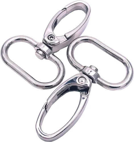 Vista 7 de Cierre giratorio de 1 pulgada, langosta de bronce antiguo, 40 ganchos giratorios para correa de cordón, cierres de langosta curvos para bolso