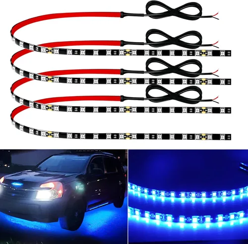 Vista 10 de Tiras de luz LED para coche de 12" Tiras de luz LED ámbar conectables para coches, motocicletas, carritos de golf, barcos, marina, impermeables