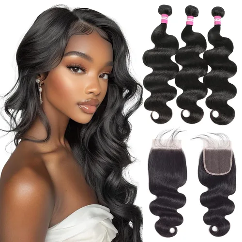 Vista 10 de DMKEEP Cierre de encaje transparente HD 4x4 de 12 pulgadas, cierre de cabello humano ondulado invisible ultrafino, 100% cabello humano virgen