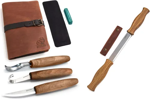 BeaverCraft Kit de herramientas de tallado de cuchara de madera S14x DK1, cuchillo de dibujo, herramientas de tallado de madera recta