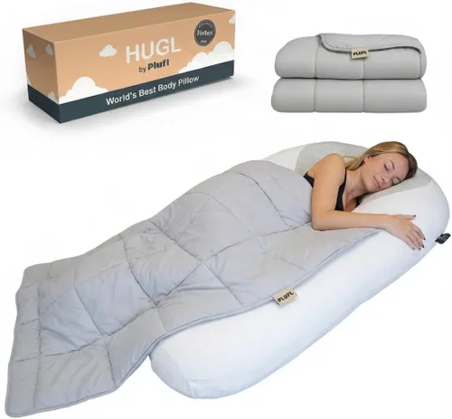 Vista 11 de Plufl Hugl - Almohada corporal refrescante para adultos, hecha con espuma viscoelástica, almohadas de maternidad en forma de U, ideales