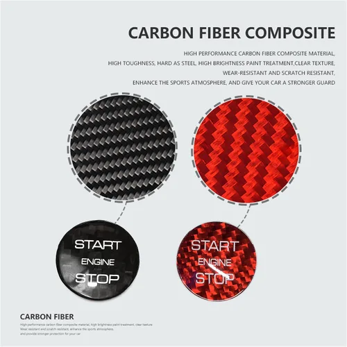 Vista 5 de Adhesivo negro para interruptor de arranque de encendido para Land Rover Discovery Sport para Range Rover Evoque Velar Start Stop Cubierta del botón