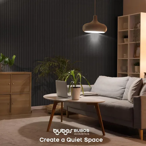 Vista 6 de BUBOS Paquete de 6 paneles acústicos grandes, paneles insonorizados de 48 x 12 pulgadas para paredes, paneles acústicos autoadhesivos, paneles