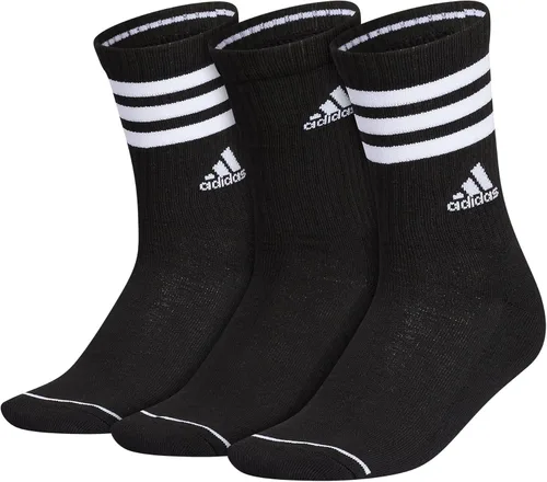 adidas Calcetines de 3 rayas para mujer (3 pares) con compresión de arco