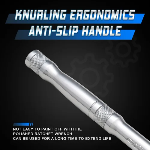 Vista 5 de Llave de trinquete de accionamiento de 1/4 pulgada, llave de dados estándar, liberación rápida de 72 dientes, función de trinquetaje reversible