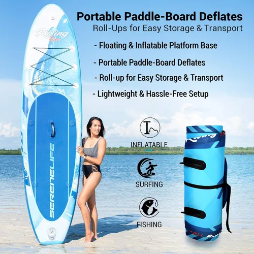 Vista 5 de SereneLife Tabla de Stand Up Paddle Inflable con Accesorios SUP Premium – Diseño Amplio y Estable con Almohadilla de Cubierta EVA Antideslizante