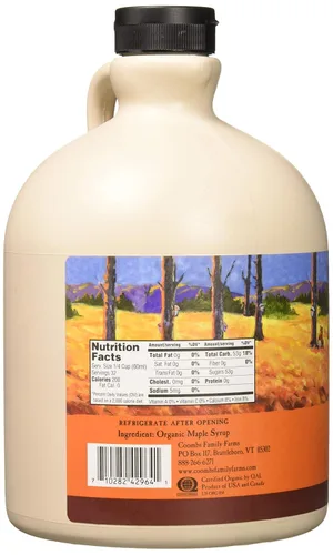 Vista 6 de Coombs Family Farms Jarabe de arce orgánico, color oscuro grado A, sabor robusto, 64 onzas líquidas