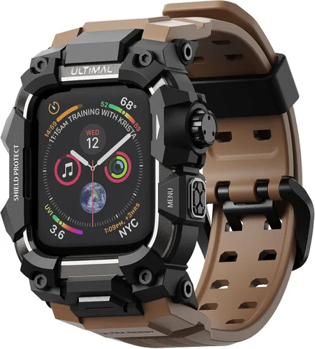 Vista 11 de ULTIMAL - Funda resistente con correa para Apple Watch 49mm, compatible con Apple Watch Ultra 3/2/1, cubierta protectora a prueba de golpes de grado