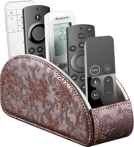 Soporte de control remoto 5 compartimentos, piel sintética