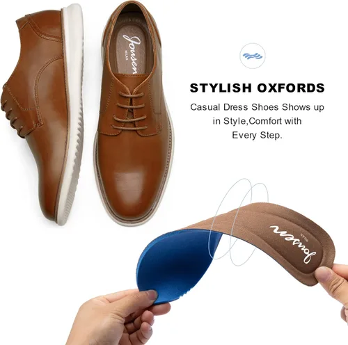 Vista 5 de Jousen Zapatos de vestir para hombre Brogue Formal con cordones Oxfords