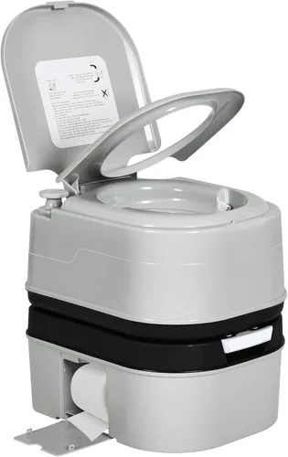 YITAHOME Inodoro portátil 6.34 galones para acampar orinal portátil con recolección de papel y detergente a prueba de fugas para exteriores, inodoro
