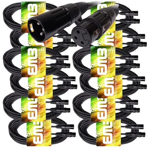 Vista 12 de EMB Audio - Cable de altavoz blindado profesional XLR macho a hembra para uso con DJ, hogar, micrófono, instrumento y altavoz