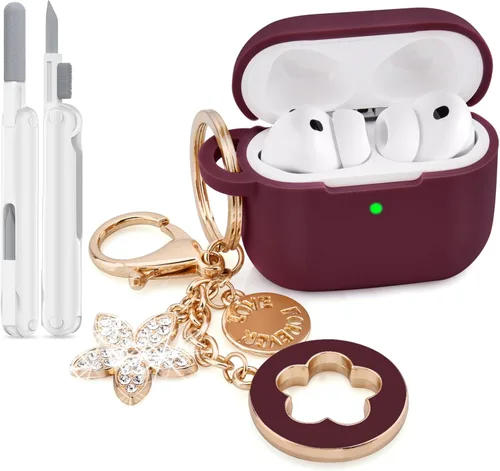 Vista 14 de Funda floral para Apple Airpods iPods 4, funda para mujer, VISOOM 2025 de silicona 3D Airpod iPod 4ª generación, fundas protectoras lindas