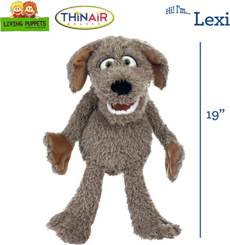 Vista 2 de Living Puppet - Lexi, el perro de 19 pulgadas, marioneta de mano afelpada para niños y niñas, cachorro