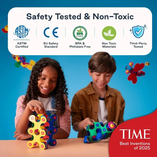 Vista 4 de Clixo Crew - Paquete de 30 piezas – El juguete magnético de construcción flexible, duradero, que aumenta la imaginación, diseños modernos