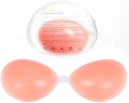 Vista 9 de Wingslove - Sujetador adhesivo reutilizable sin tirantes autoadhesivo invisible push-up para vestido sin espalda