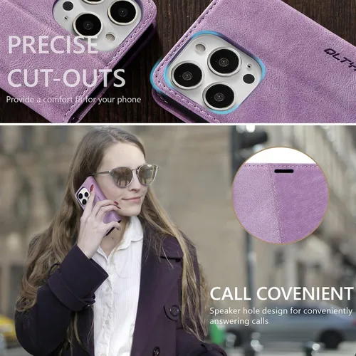 Vista 188 de QLTYPRI Funda tipo cartera para iPhone Air con tarjeteros, color negro