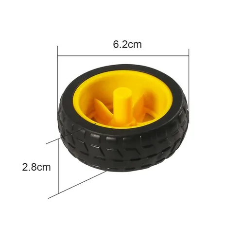Vista 6 de 4 juegos de motor TT DC 3-6V motor de caja de cambios de doble eje 200RPM relación 1:48 motor con kit de rueda de neumáticos para Arduino DIY Smart