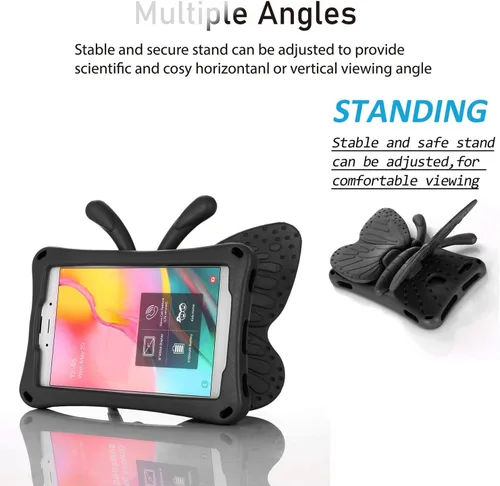 Vista 4 de Funda infantil para tableta Samsung Galaxy Tab A de 8.0 pulgadas (SM-T290/T295/T297/T380/T385/T387) (2019/2018/2017) con soporte y mango