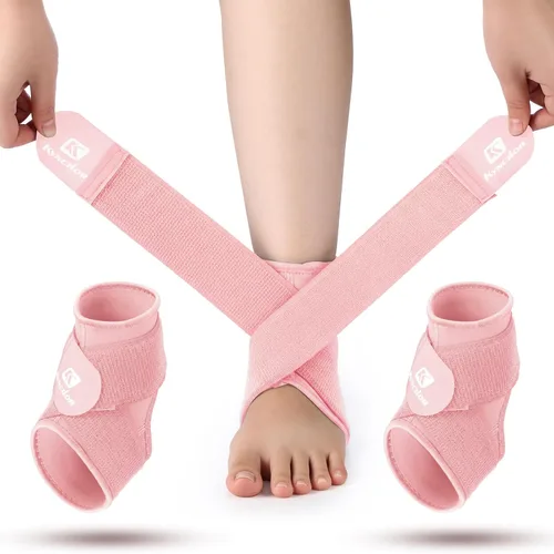 Vista 9 de Honoson 2 tobilleras de neopreno transpirable para niños, manga de compresión para alivio de tendinitis de Aquiles, soporte elástico para pie