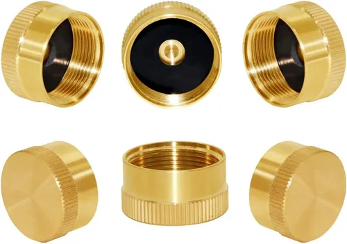 Vista 6 de Joywayus 2 tapas de botella de propano de latón macizo, universal, para todos los cilindros de tanque de gas de 1 libra, tapa de protección sellada