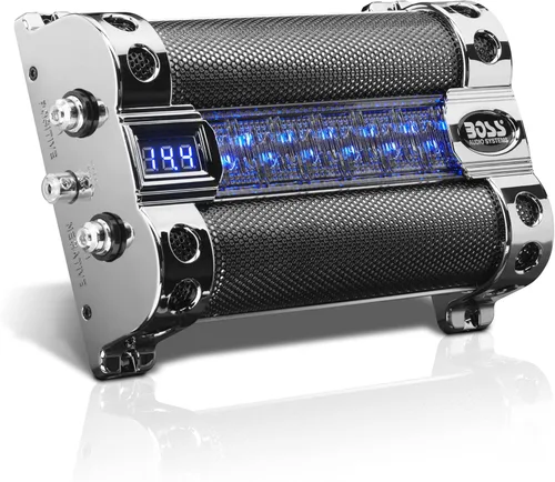 Vista 7 de BOSS Audio Systems CPBK2 Condensador para coche - 2 Farad, almacenamiento de energía, mejora del bajo del estéreo, pantalla de voltaje de 3 dígitos