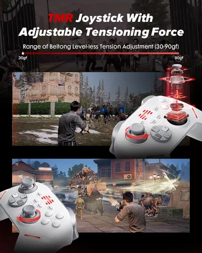 Vista 2 de BEITONG Controlador inalámbrico KP40 para PC, Switch/Switch 2, Android, TV, Steam Deck, Joysticks TMR ajustables de precisión, disparadores TMR