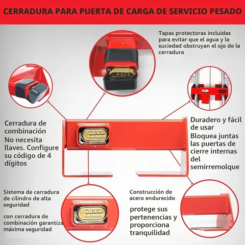 Vista 3 de Cerradura de Equipo Cerradura de Puerta de Carga Resistente - Cerradura de Contenedor de Envío de Acero con Recubrimiento en Polvo - Cerradura