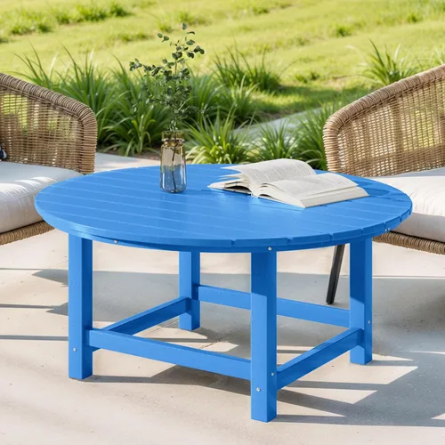 Vista 19 de Costaelm Mesas Laterales Cuadradas para Exteriores, Mesas de Patio Adirondack para Exteriores, Mesa Lateral de Patio de HDPE Resistente a