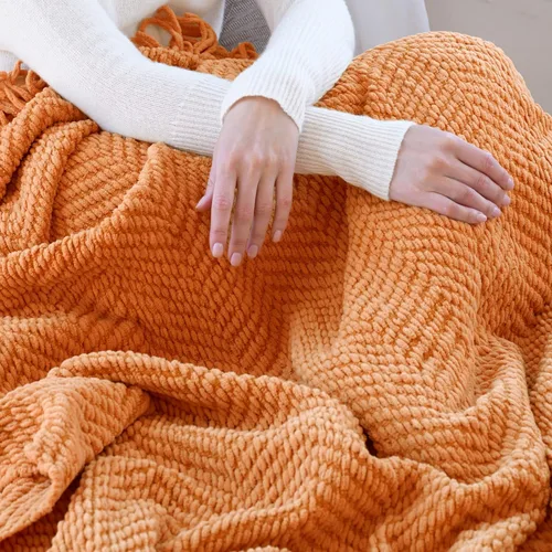 Vista 27 de Manta para sofá, funda de sofá suave de punto texturizado, manta de tweed con borlas de flecos para decoración del hogar, cama, sofá, silla, 50 x 60