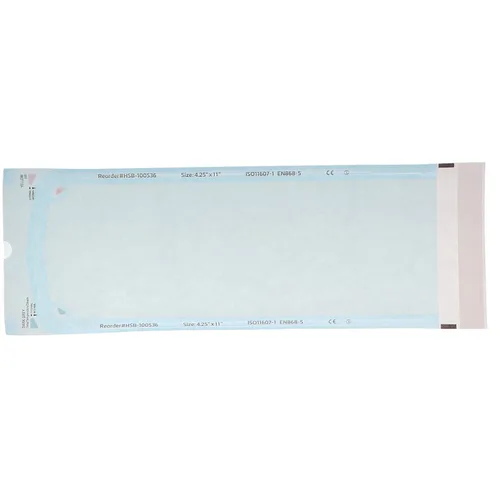 Vista 9 de HSB 100520 - Bolsas de esterilización autosellantes, papel/película, azul, 2.25" x 5", triple sellado y procesado térmicamente, herméticas