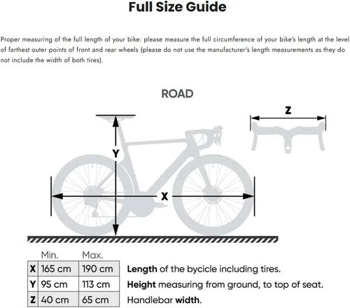 Vista 5 de VELOSOCK - Funda completa para bicicleta (rayo/carretera) – Mantiene suelos y autos libres de suciedad, se adapta al 99% de las bicicletas