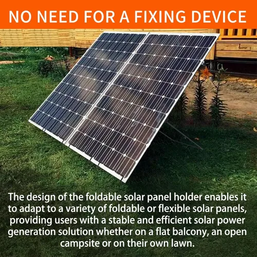 Vista 5 de Paquete de 2 soportes para panel solar, soporte plegable para panel solar, no requiere instalación fija, resistente y ligero, adecuado para menos