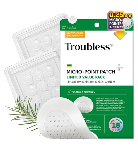 Vista 12 de Troubless Parche invisible para espinillas, 96 parches ultrafinos para acné, fácil de despegar, 2 tamaños